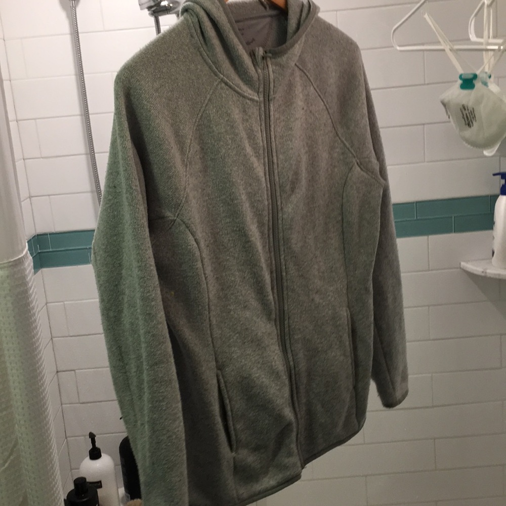 Tech grey fleece comfy zip up hoodie